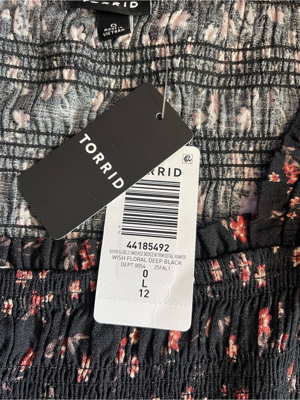 NWT torrid Black Romper with Pink Floral Print 0 - Picture 3 of 6